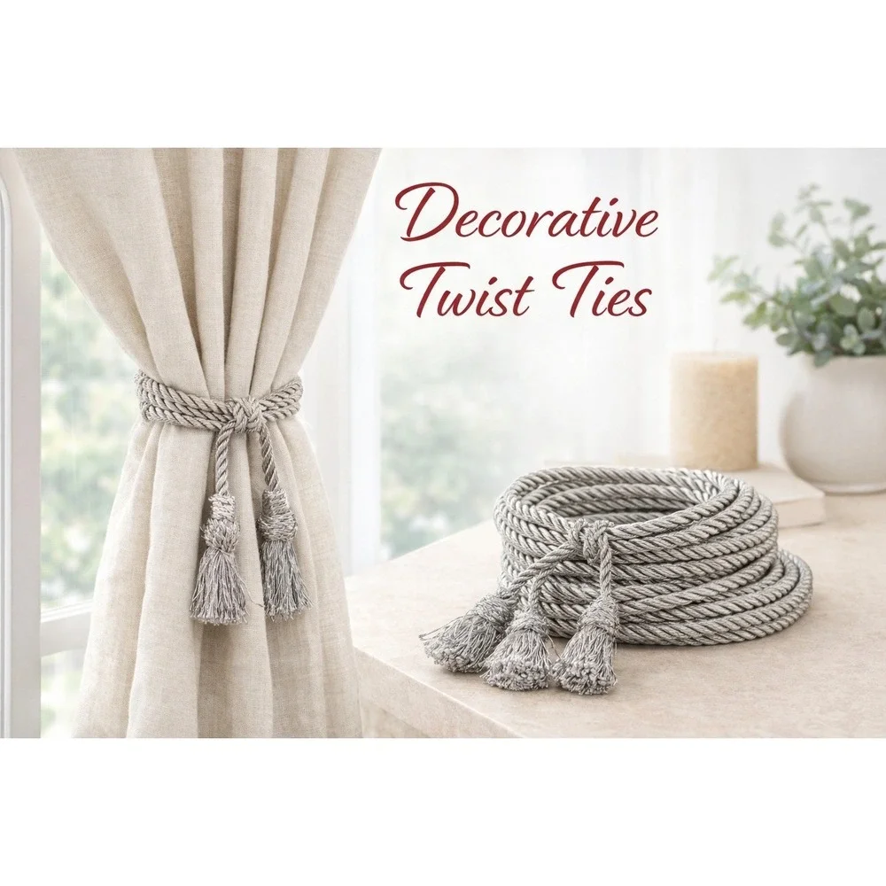 Decorative Twist Ties 6 Pack Silver 20 Inch Flex Wire Rope for Garland Lights‎